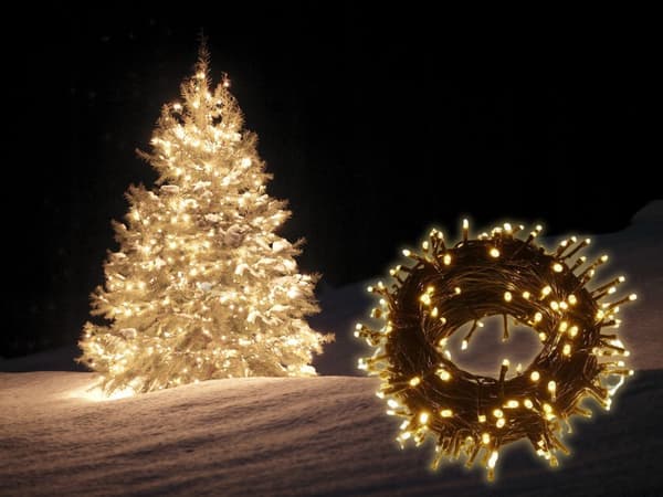 Julebelysning 500 LED - Varmhvit innendørsgran, 7 program_MGF