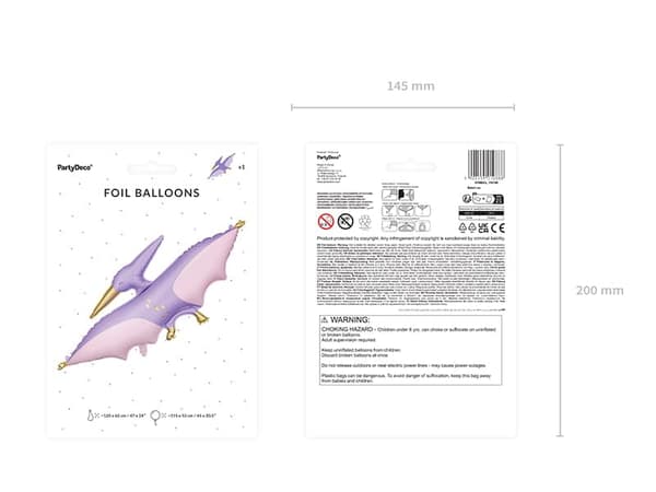 PartyDeco PTERODACTYL Folioilmapallo 120x62 cm_MGF