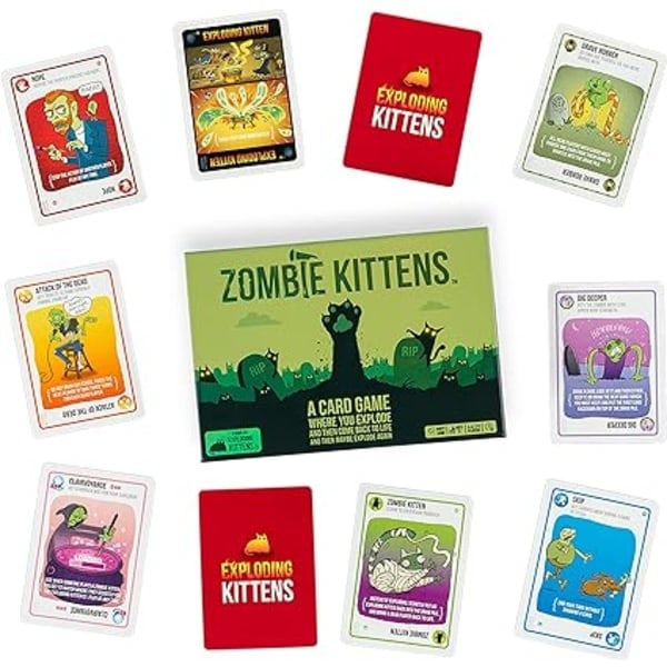 Explosion Kitten Zombie Kitten - Kortspil til voksne, teenagere