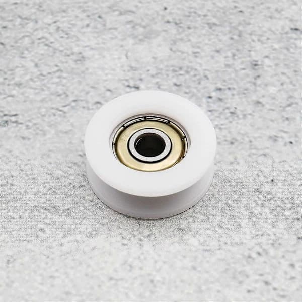 4-pak drivhus skydedørsruller 29 mm nylonhjul med rustfri stållejer til de fleste drivhuse hvid sølv