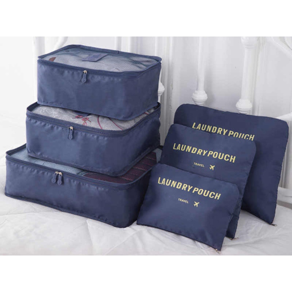 Organizer til Rejsekuffert - 6 dele - Tasker til Rejse_MGF DarkBlue