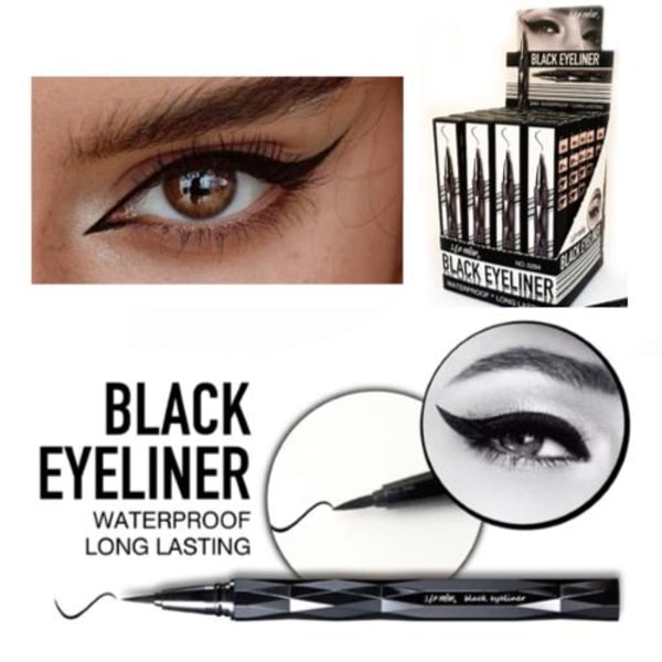 Eyeliner - flytande precision - Svart - Vattenfast Black Svart