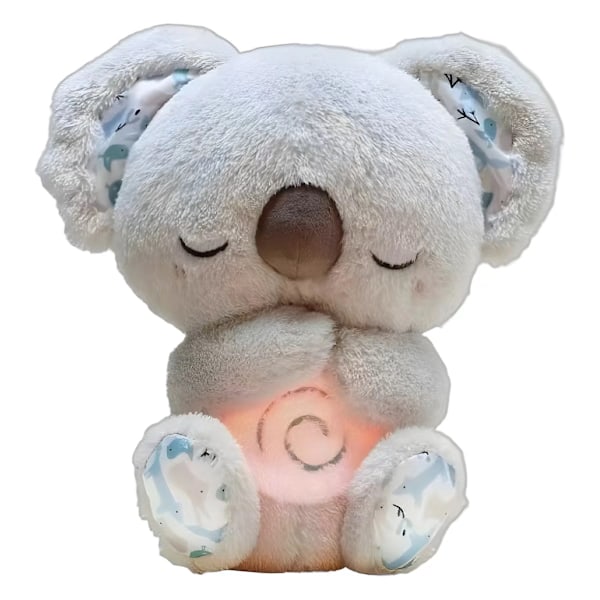 Soothing Stitch bamse, Stitch til angstlindring, rytmisk vejrtrækningsbevægelse til sovende børn og voksne Light grey koala