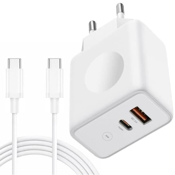 30W 2-portars snabbladdare + 20W 1M USB-C till USB-C-kabel för iPhone 15 Pro Max - iPhone 15 Plus - iPhone 15 Pro - iPhone 15 - Perfet_MGF