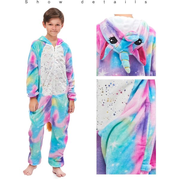 Unisex børnejumpsuits, 2023 kostume dyreonesie natkjole pyjamas hættede nattøj cosplay kigurumi nattøj jul halloween 3 dshining 130