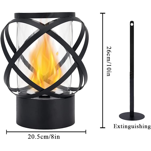 Rund Bordplate Bioetanol Peis - 24cm Høy Bærbar Ildskål for Innendørs og Utendørs