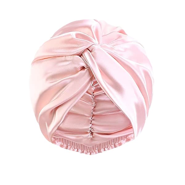2-pack satin-lined bonnet for curly hair, double-layer sleep cap for women Pink Pink