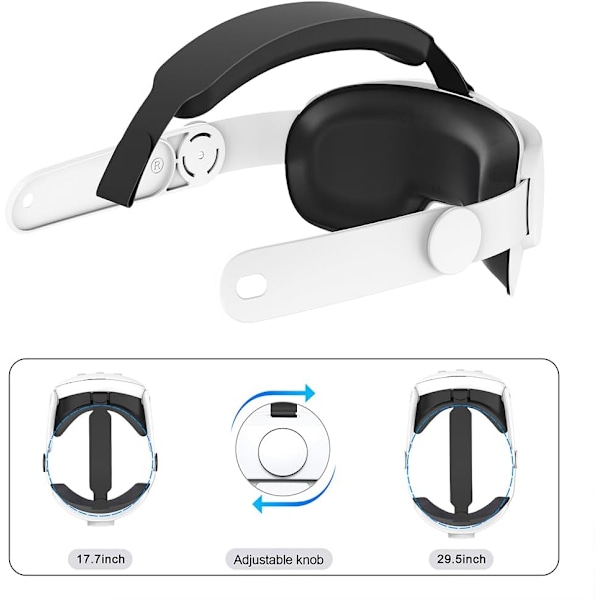 Alternativt hodebånd Silikon oppgraderingsstropp Balansert hodetrykk Justerbart hodebånd Anti-kvelningsdesign for Quest 3 Parent