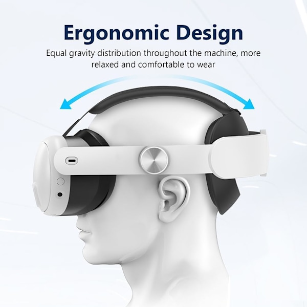 Justerbart huvudband för Meta Quest 3 - minskar tryck på huvudet, ersätter originalbandet - förbättrat stöd för huvudbandet Parent