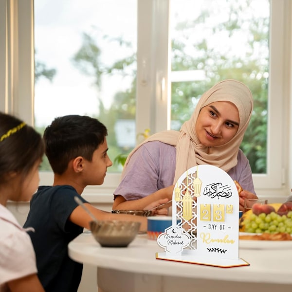 Ramadan Advent Nedräkningskalender Akryl: Ramadan Dekorationer för Hem Eid Mubarak Borddekor