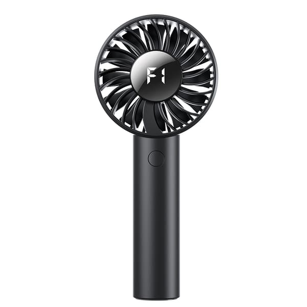 Portable Handheld Fan with 5 Speeds and Digital Display Black Black