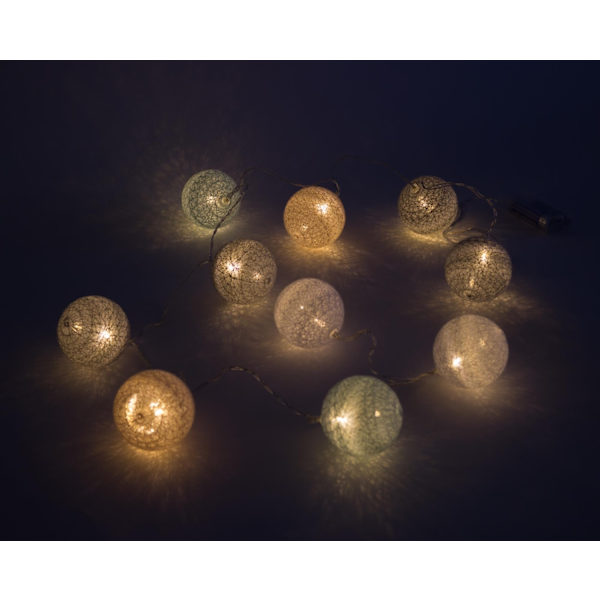 Cotton Ball LED String Lights 10 pcs 1.52 m 2×AA_MGF