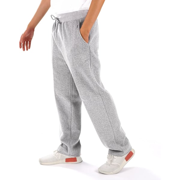 Mænds Sweatpants Straight Fit Fleece Sweatpants Elastisk Talje Lomme Sweatpants Mænds Varme Sportsbukser GRÅ L