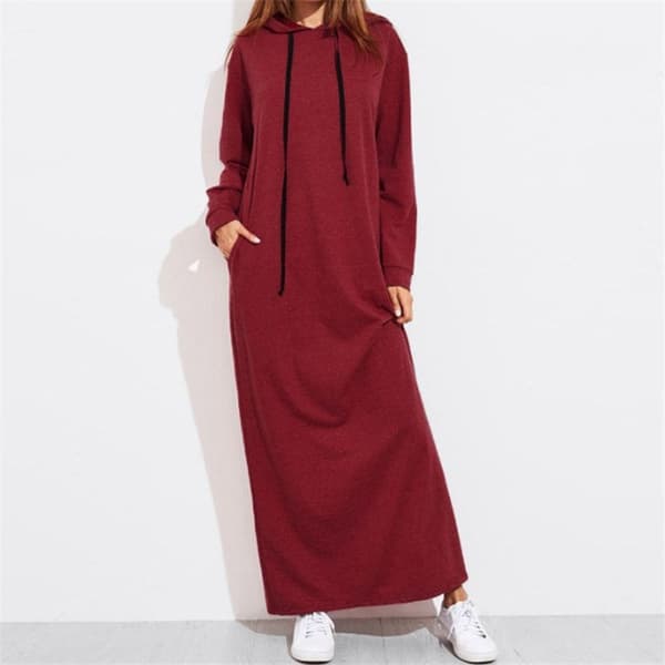 Julekjole med hætte, efterårstøj, sweatshirtkjole, vinterkjole_MGF 2XL