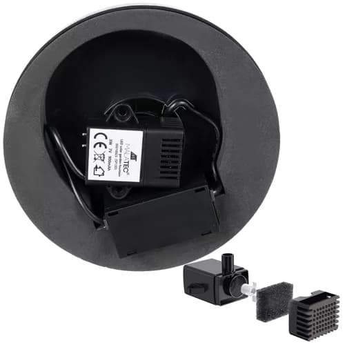 Fontæne med Batteri & LED - Solcellefontæne / Vandfontæne - Solcell_MGF
