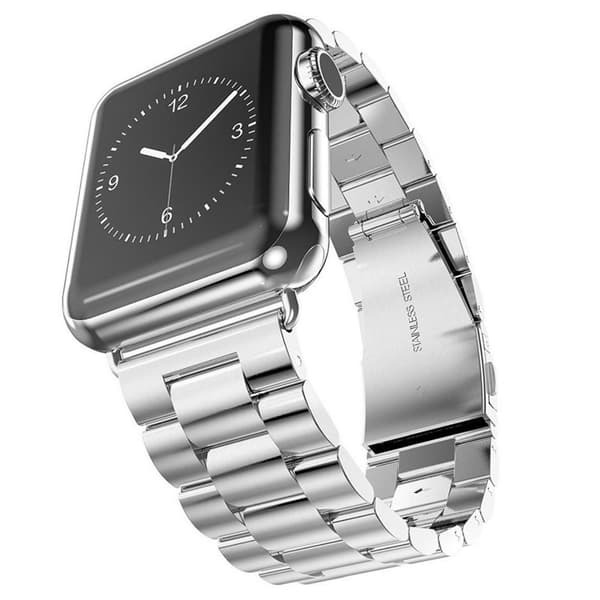 Apple Watch 44mm (4) - Elegant Lenke i Rustfritt Stål Rosa