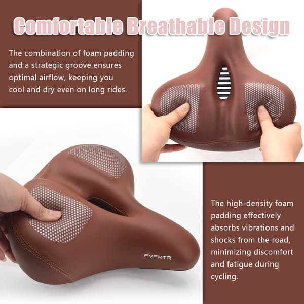 Soft Foam Bicycle Saddle Brown Brown