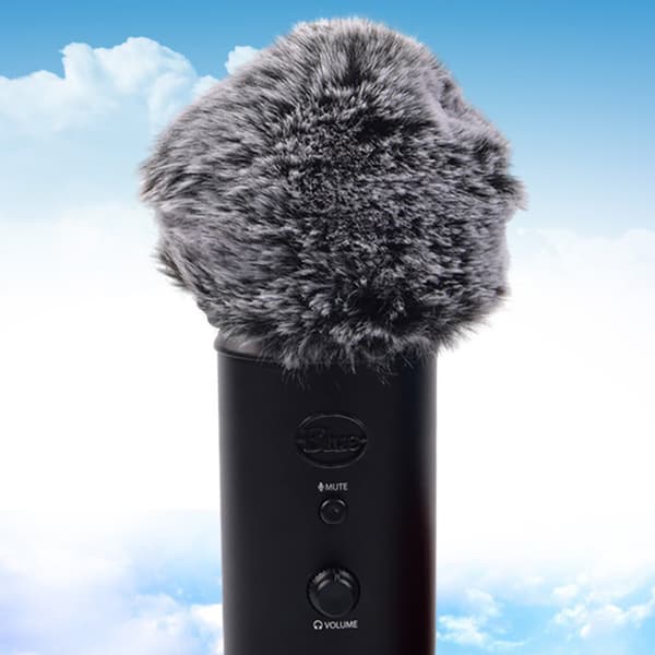 Foam Microphone Cover, Grey Furry Windscreen for Blue Yeti/Pro