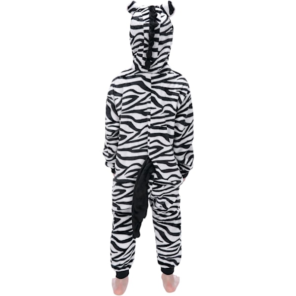 Barn Jumpsuit, Kostym, Djur, Onesie, Nattklänning, Pyjamas, Huvtröja, Nattkläder, Cosplay, Kigurumi, Karnevalskostym, Jul, Halloween Zebra Höjd 100/110 cm