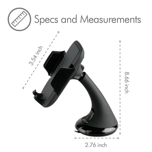 Mobile Holder with Suction Cup Mount Svart