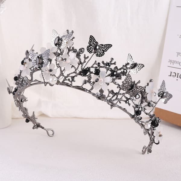 Svart Brudetiara Krone Legering_MGF