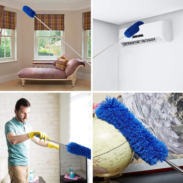 Telescopic Duster - 2.5m Extendable Cleaning Brush for Ceiling Cleaning Grey Grey