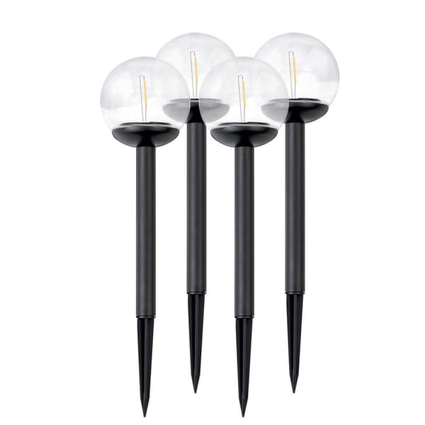 Solcellelampe, transparent kule, 4 stk. Ilumen LS-103_MGF