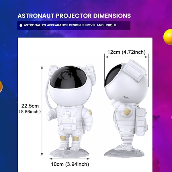 Stjerneprojektor Galaksenattlys for barnerom, Estetisk dekor, Justerbar vinkel, Timer & Fjernkontroll, Julegaveidé