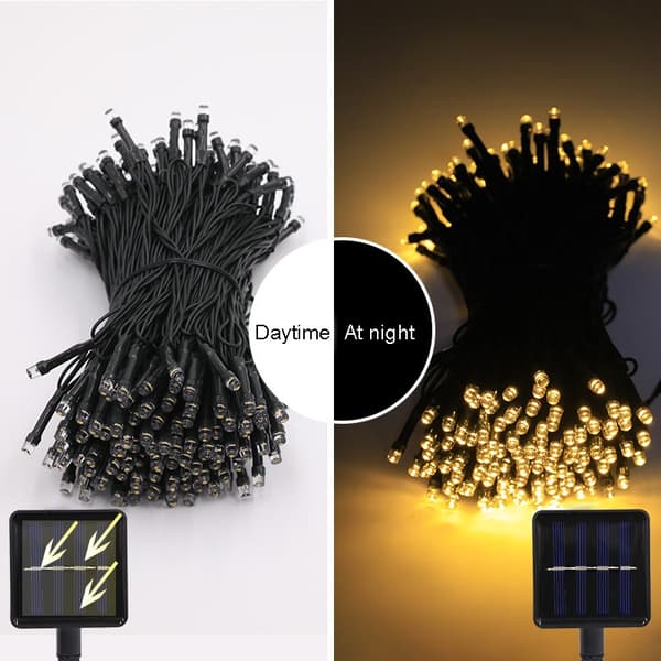 Dekorativ lyskæde solcelle hvid 100 LED 12 m IP44_MGF