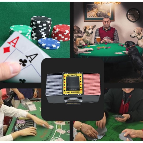 Automatic Card Shuffler - Fast and Portable for 2 Decks Black