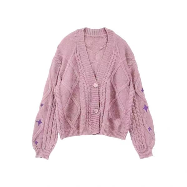 Speak Now Taylor's Version Cardigan, Stjernebroderet Merch Oversized C Grey_MGF Grey L