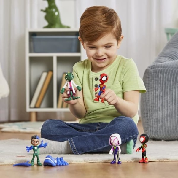 Dinosaur og Lizard Helteboks, 5 figurer, førskole superhelt legetøj, fra 3 år, Spidey og hans venner