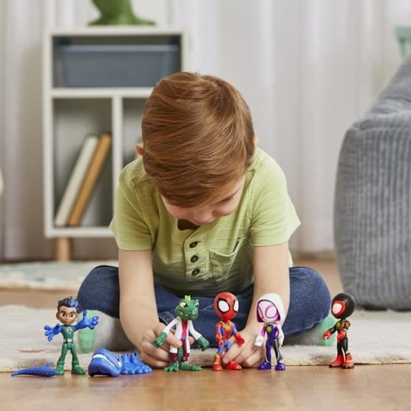 Dinosaur og Lizard Helteboks, 5 figurer, førskole superhelt legetøj, fra 3 år, Spidey og hans venner