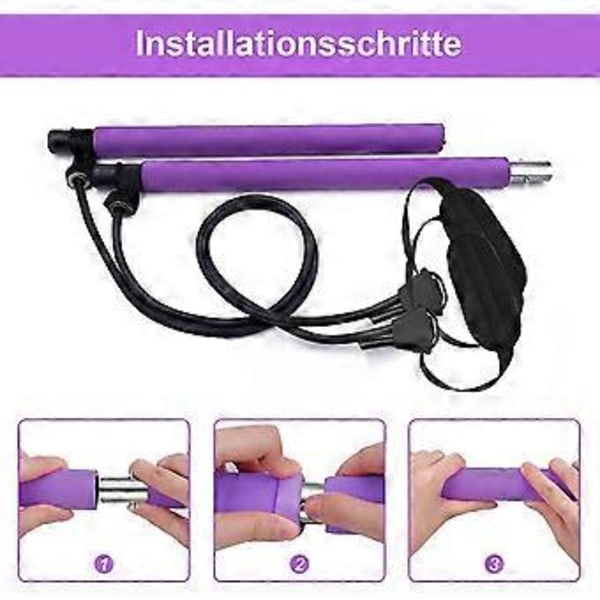 Fitness Training Pilates Bar Stick Säädettävät Vastuskuminauhat Koti Vastuskuminauhat Koko Vartalon Harjoitteluun, Jooga