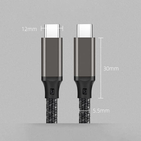 3M USB-C til USB-C hurtigopladningskabel - Sort Titanium 2 m Titanium 2 m