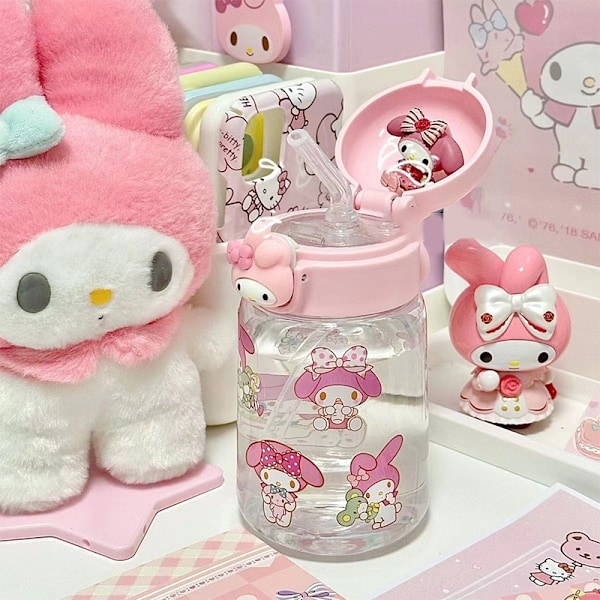Cinnamoroll Sanrio Vandflaske Anime Kuromi Melody Plastbil White