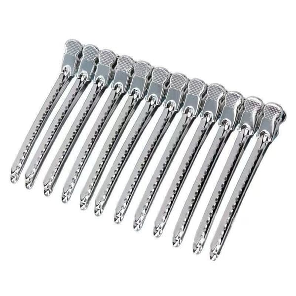 Aluminium Hair Clips, 12-pack S S