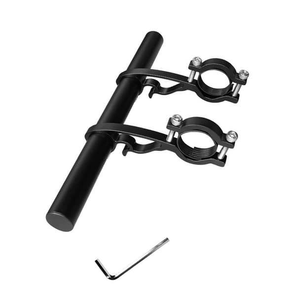 Cykelstyrforlænger, multifunktionel aluminiumslegeringsholder Sort + Sort Black + Black