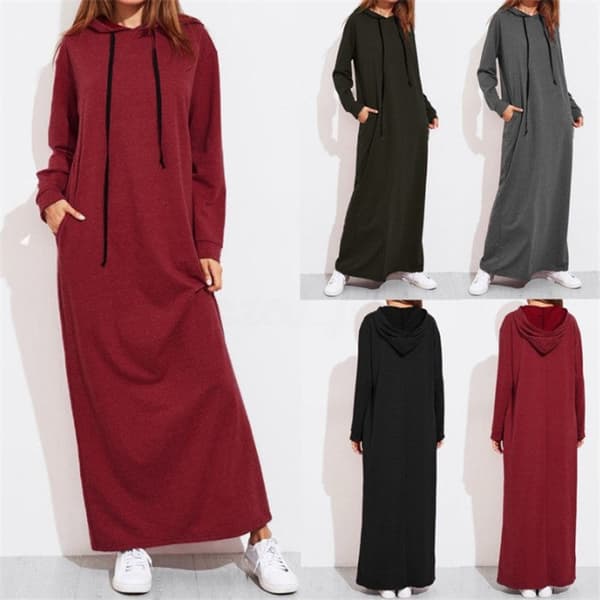 Julekjole med hætte, efterårstøj, sweatshirtkjole, vinterkjole_MGF 2XL