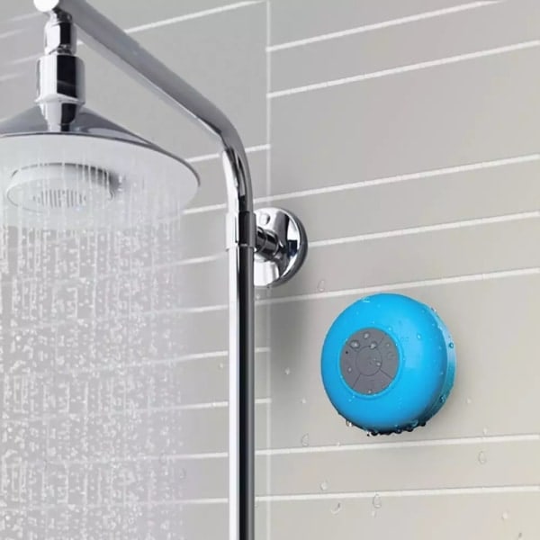 Vanntett Bluetooth-høyttaler med sugekopp (Blå)