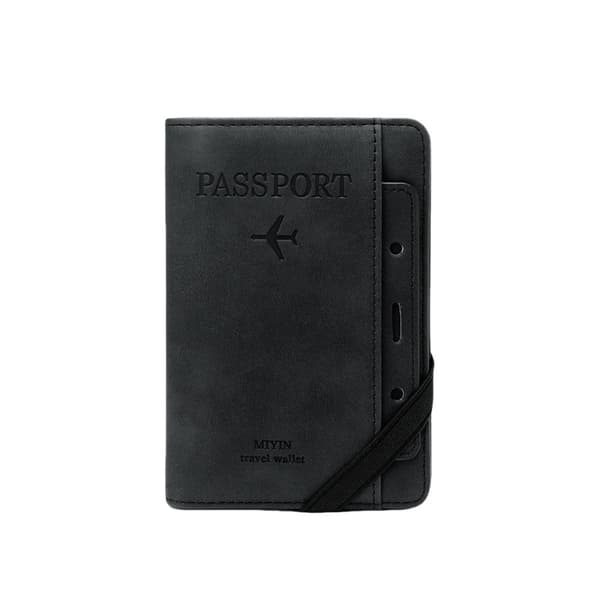 Passport Holder / Travel Wallet with RFID Blocking Black Black
