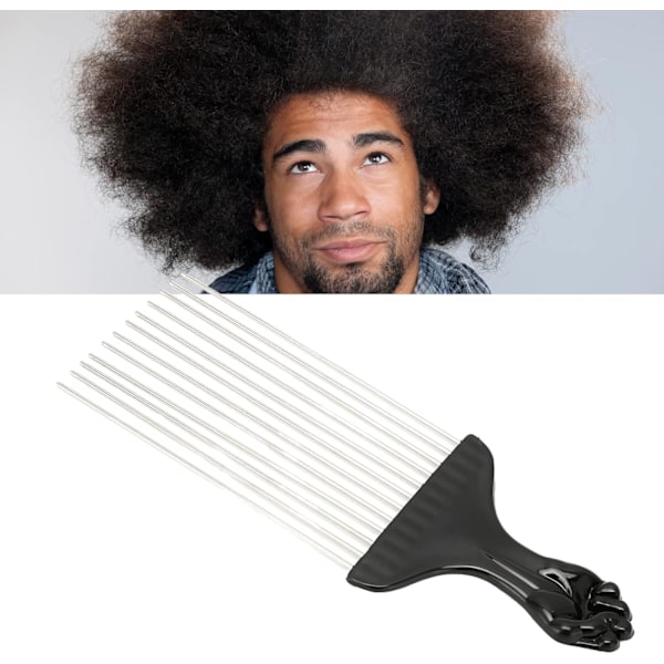 Afro Pick, Metallkam, Profesjonell Metall Hårpick Løftekam Verktøy For å Løsne Peruke Flette Hår Styling Kam For Salong Barber Shop