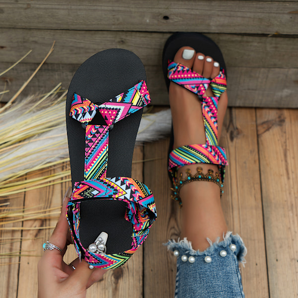 Naisten kesäsandaalit pellavaköysi litteät espadrillokset plus-koko rento ranta ulkoilukengät Multicolor 36