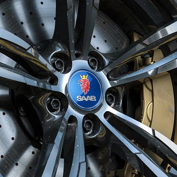 4-pakning - SAAB Sentrumskåper / Hjulkapsel Emblem - Bil_MGF 60mm