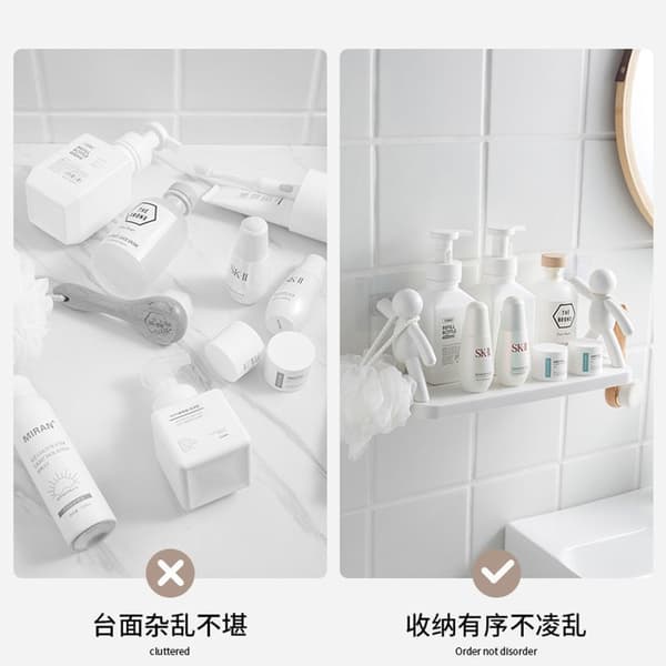 Wall-Mounted Storage Shelf - Practical Organizer for Bathroom and Kitchen 2-pack 2 pack