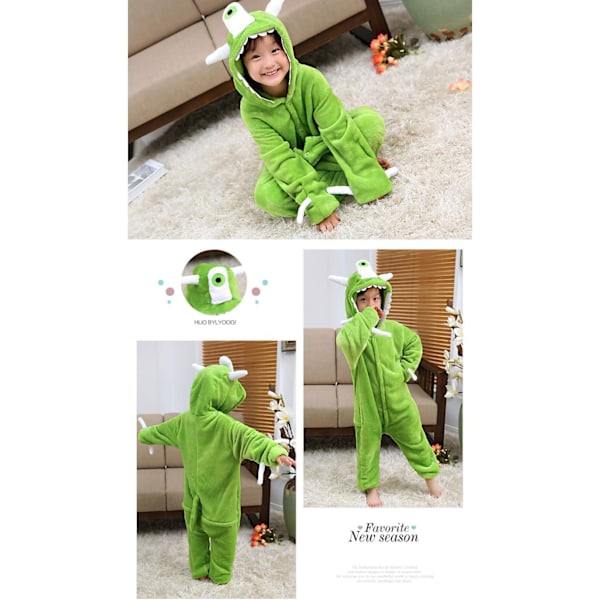 Unisex børnejumpsuits, 2023 kostume dyreonesie natkjole pyjamas hættede nattøj cosplay kigurumi nattøj jul halloween monocular 100