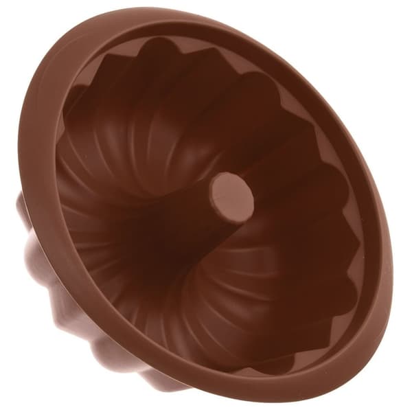 Brun silikonkakeform med skorstein SILLINIE 26 cm_MGF