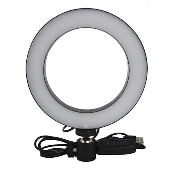 16cm Selfie Lamp: 3 Light Modes, Dimmable, Tripod Mount Black Svart