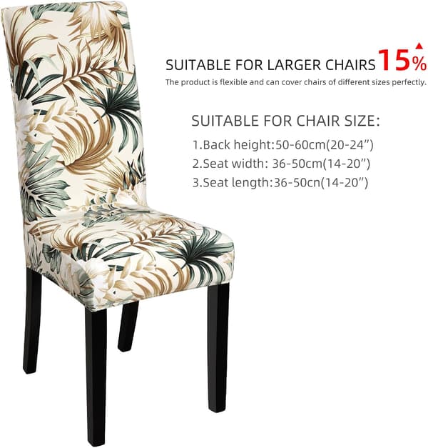 4-pack julstolsöverdrag stretch avtagbar tvättbar matsal blommönster Flower Pattern_MGF Flower Pattern 4