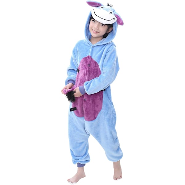 Barn/Unisex Fancy Dress Dyre Kostyme Onesie Pyjamas Jumpsuit Cosplay Kigurumi Jul Halloween Fancy Dress Glasögon 110